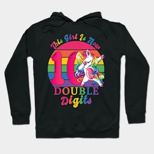 This Girl Is Now 10 Double Digits 10th birthday Hoodie